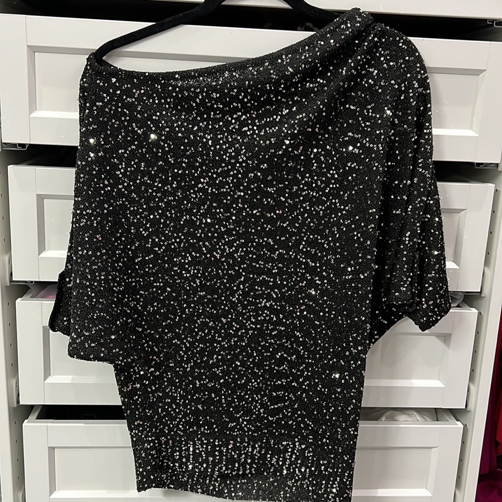 Bebe sparkly black sweater small
